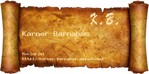 Karner Barnabás névjegykártya