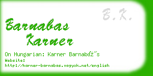 barnabas karner business card